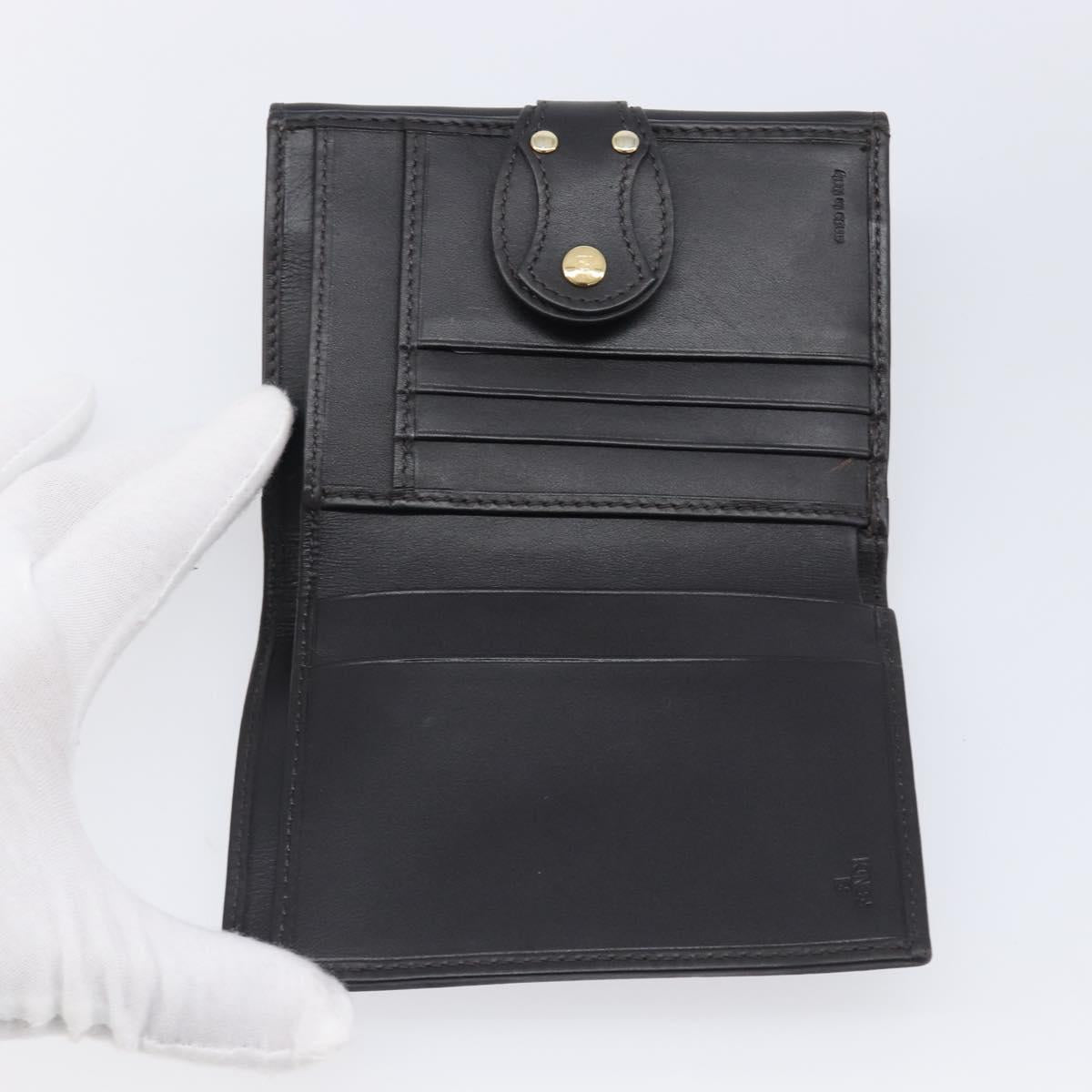 FENDI Zucca Canvas Bifold Wallet Black Brown Auth 197952V