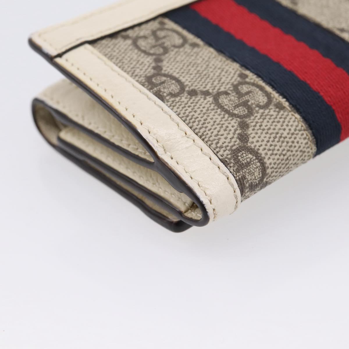 GUCCI GG Marmont Sherry Line GG Supreme Wallet PVC Beige 644334 Auth 197954V