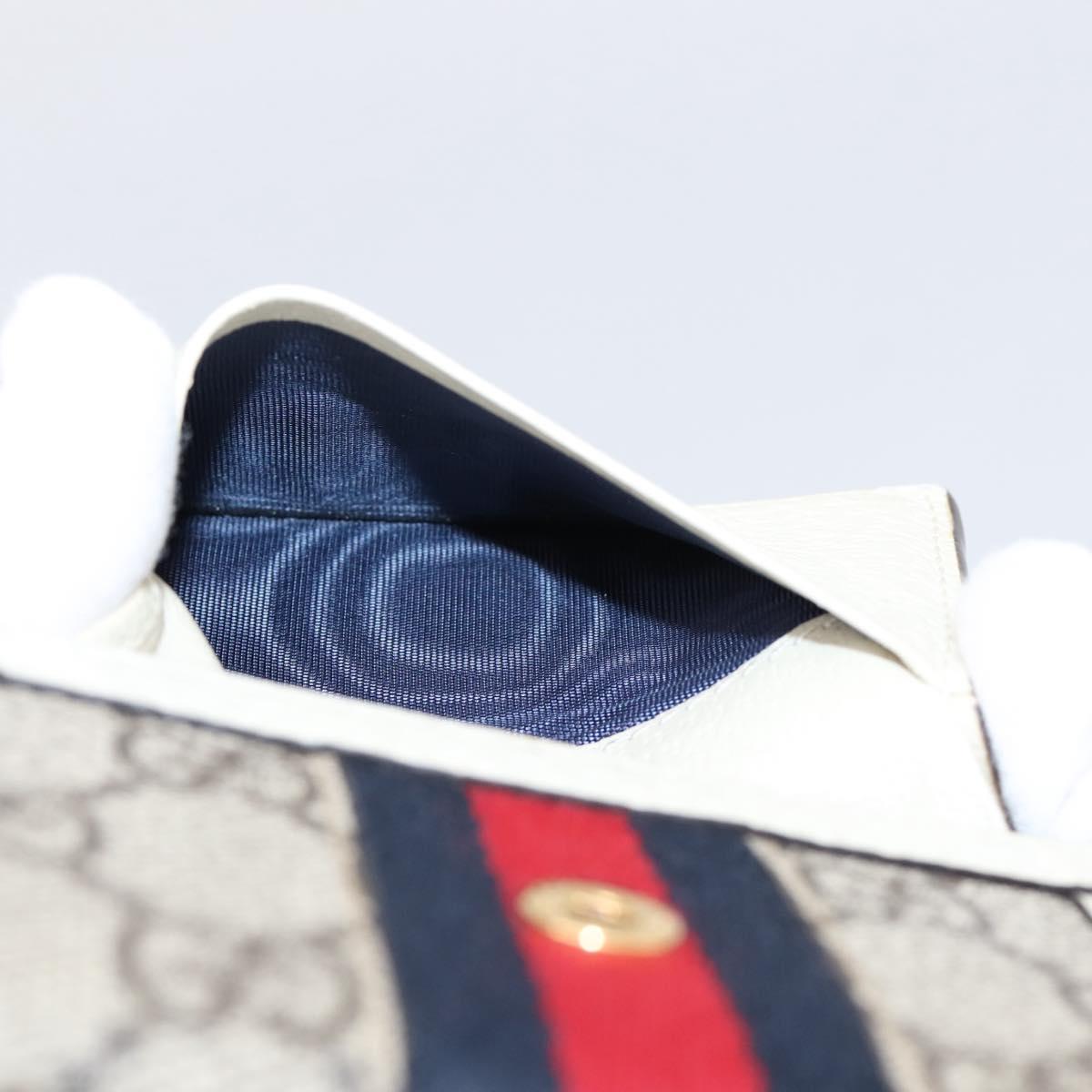 GUCCI GG Marmont Sherry Line GG Supreme Wallet PVC Beige 644334 Auth 197954V
