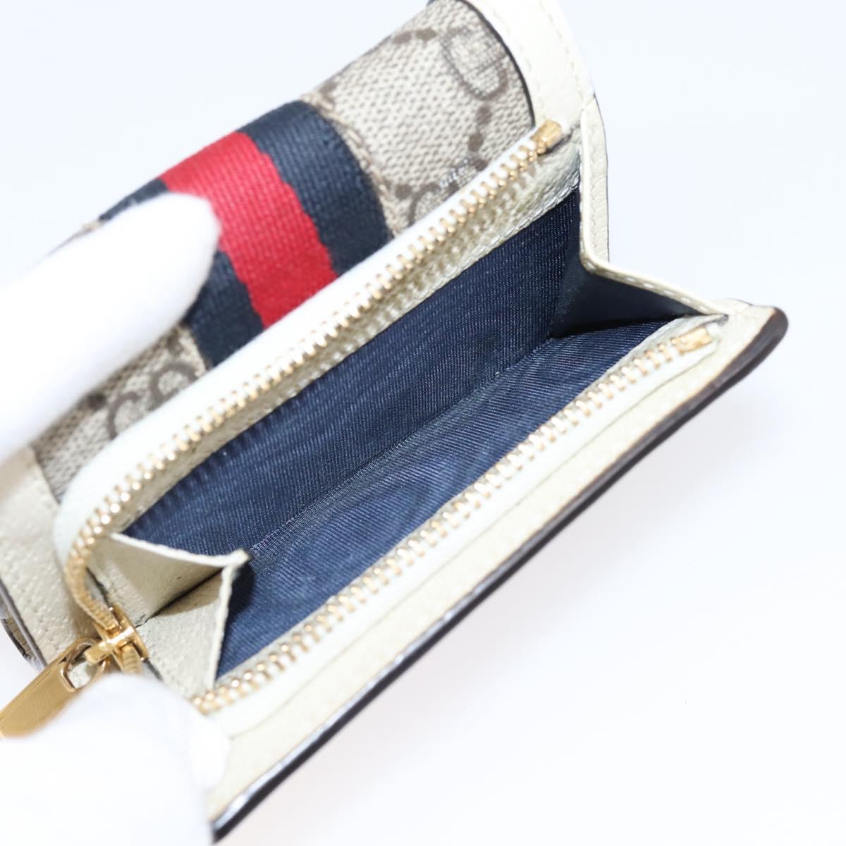 GUCCI GG Marmont Sherry Line GG Supreme Wallet PVC Beige 644334 Auth 197954V