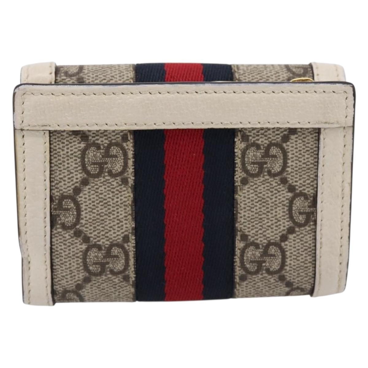 GUCCI GG Marmont Sherry Line GG Supreme Wallet PVC Beige 644334 Auth 197954V