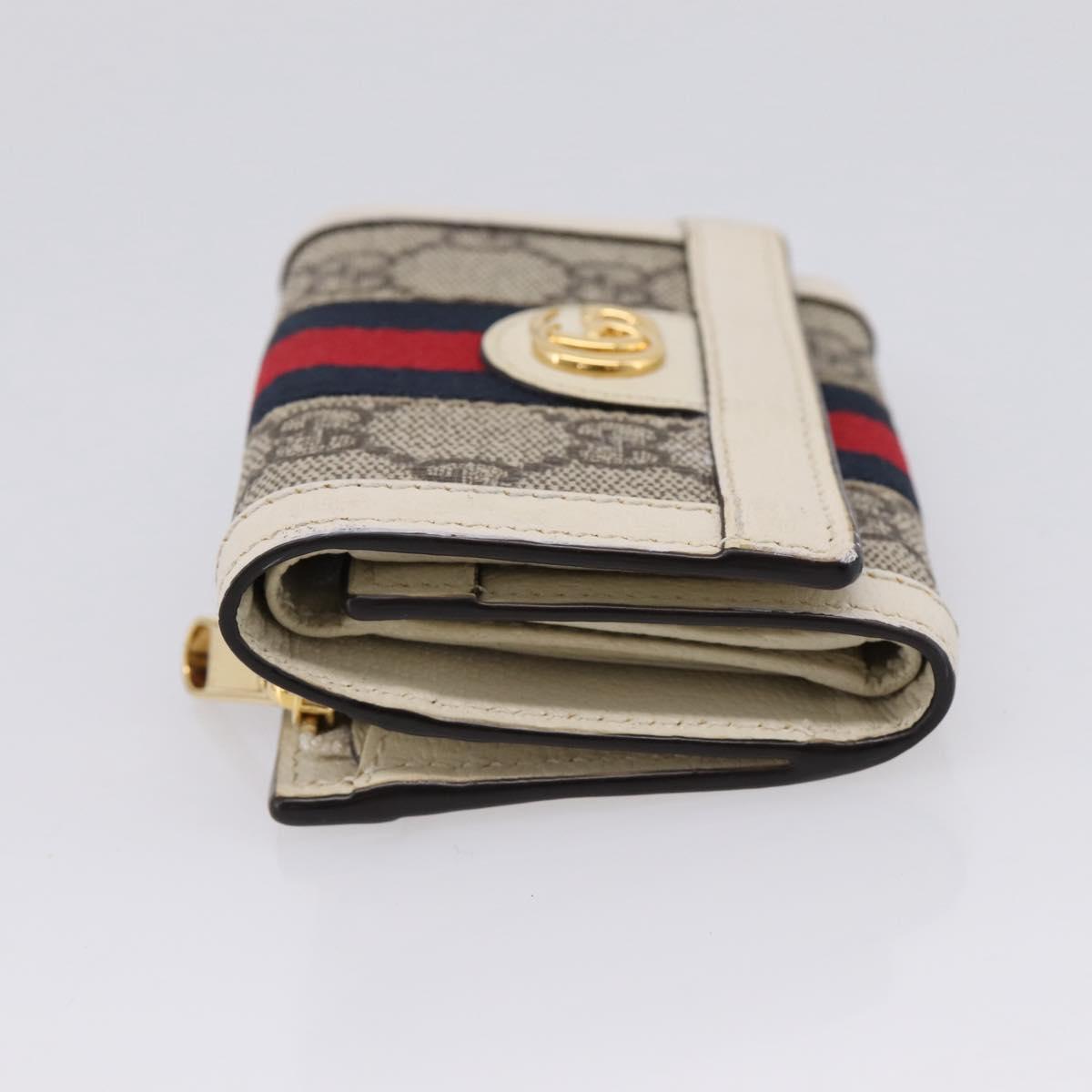 GUCCI GG Marmont Sherry Line GG Supreme Wallet PVC Beige 644334 Auth 197954V