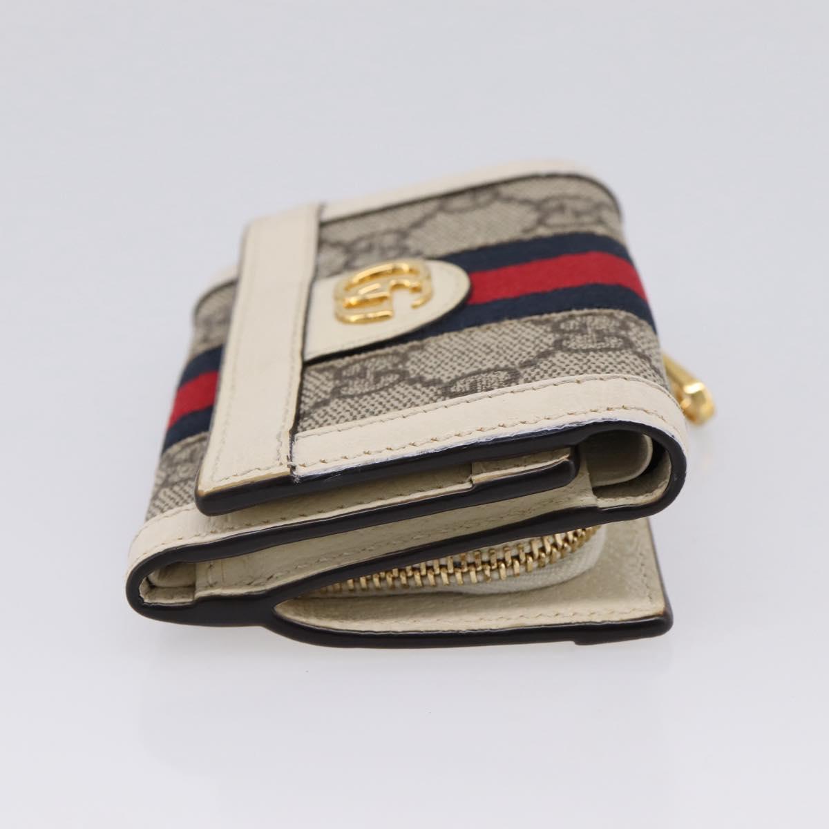 GUCCI GG Marmont Sherry Line GG Supreme Wallet PVC Beige 644334 Auth 197954V