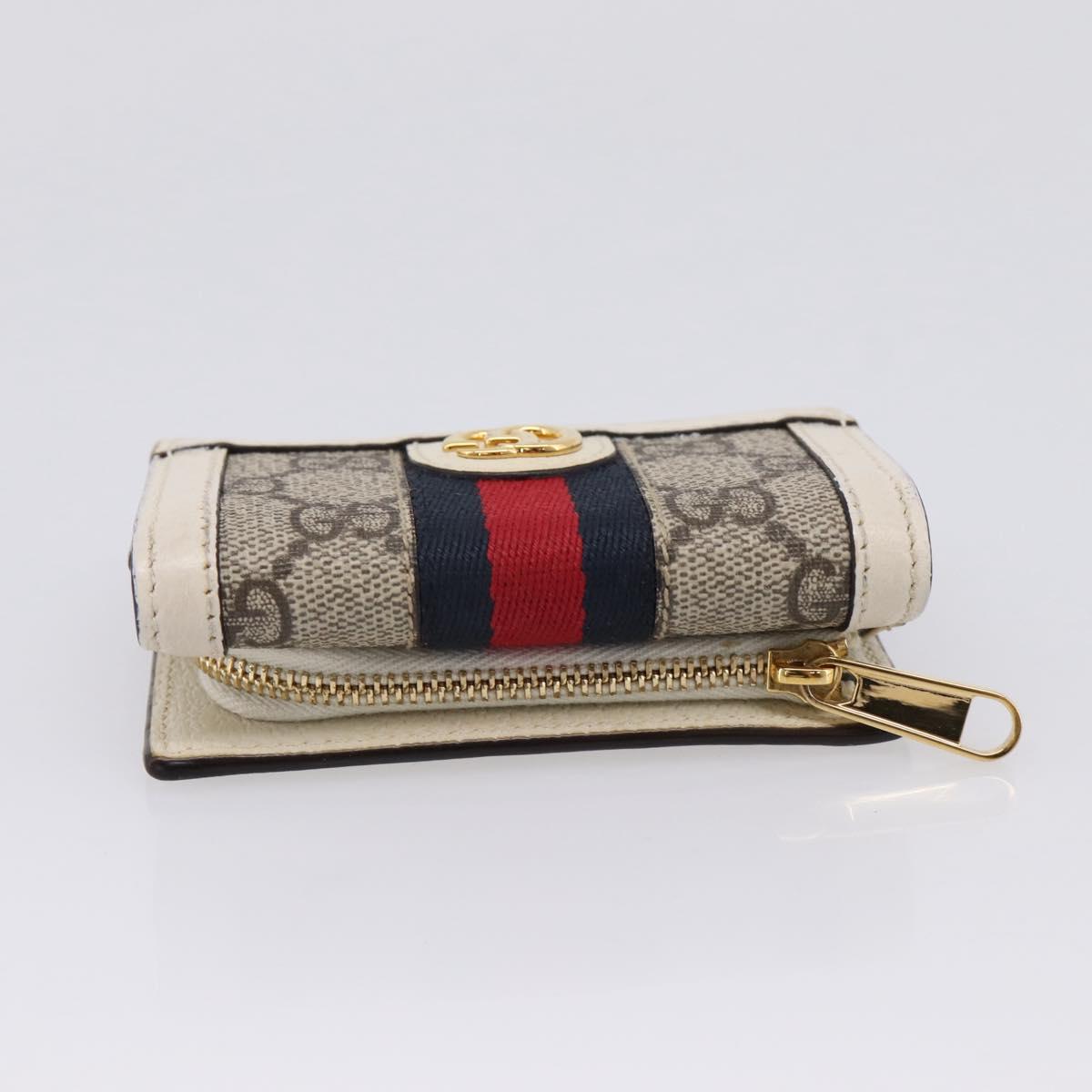 GUCCI GG Marmont Sherry Line GG Supreme Wallet PVC Beige 644334 Auth 197954V
