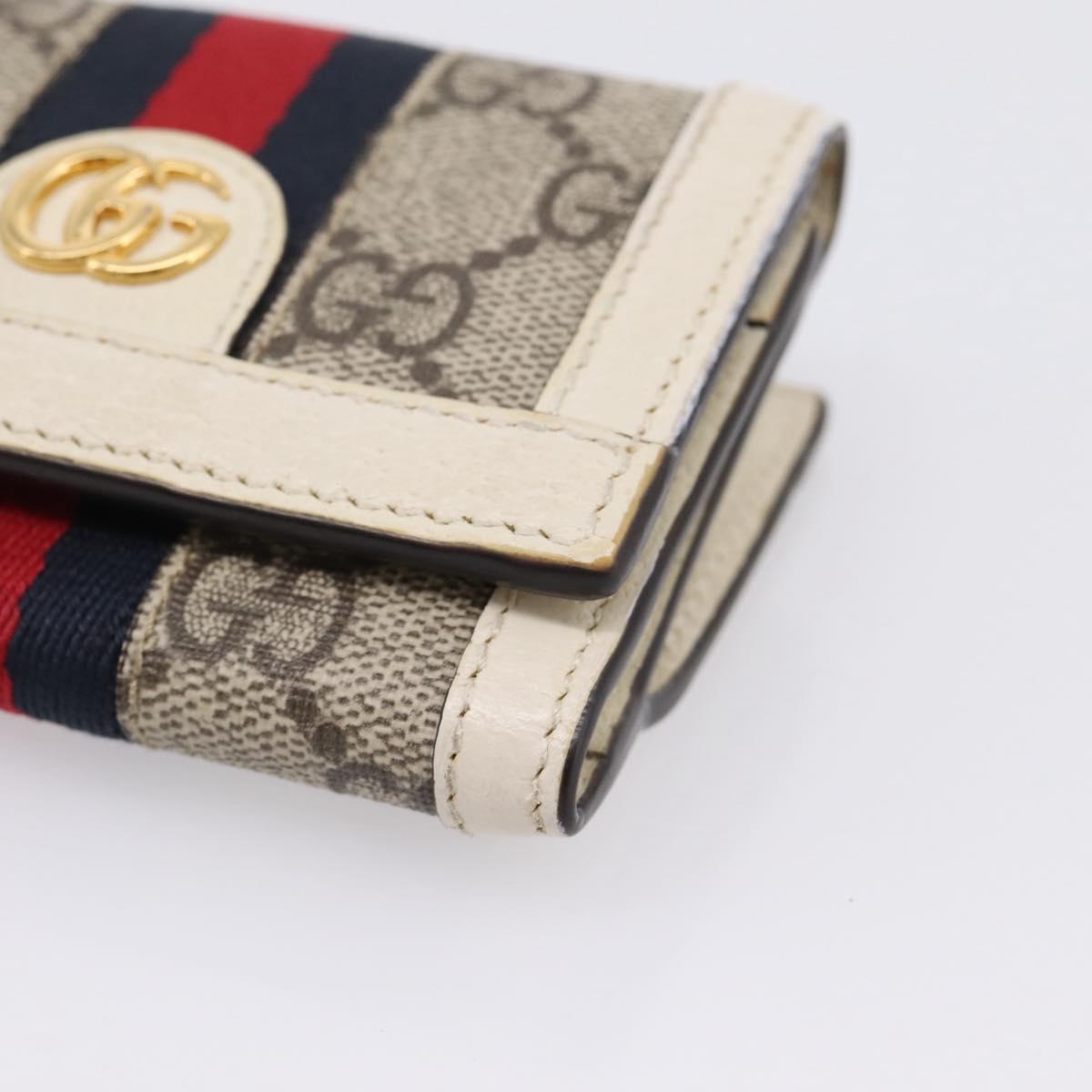 GUCCI GG Marmont Sherry Line GG Supreme Wallet PVC Beige 644334 Auth 197954V