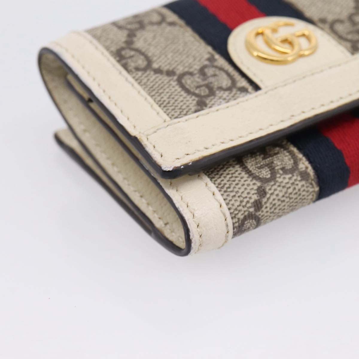 GUCCI GG Marmont Sherry Line GG Supreme Wallet PVC Beige 644334 Auth 197954V