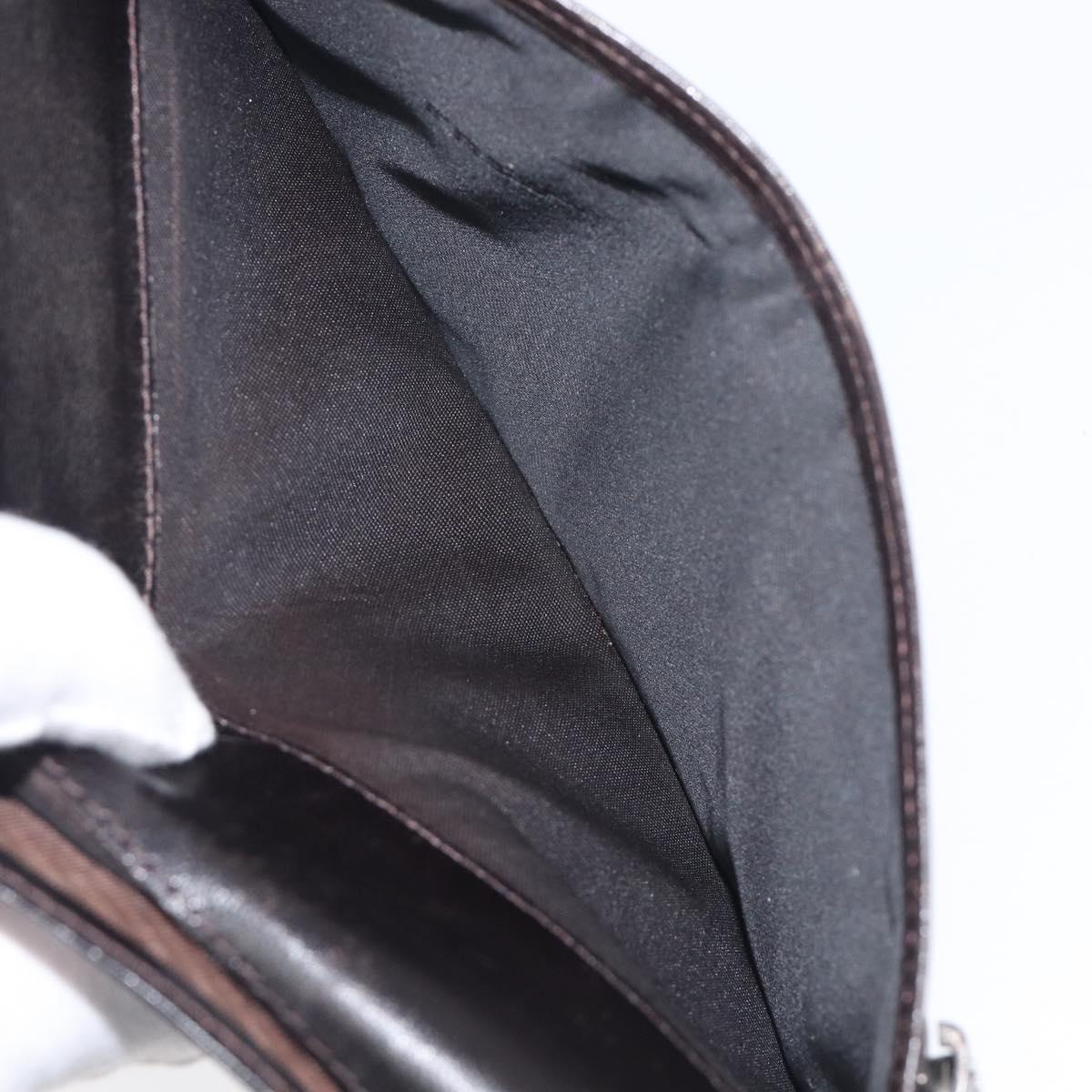 FENDI Zucca Canvas Long Wallet Black Brown Auth 197961V