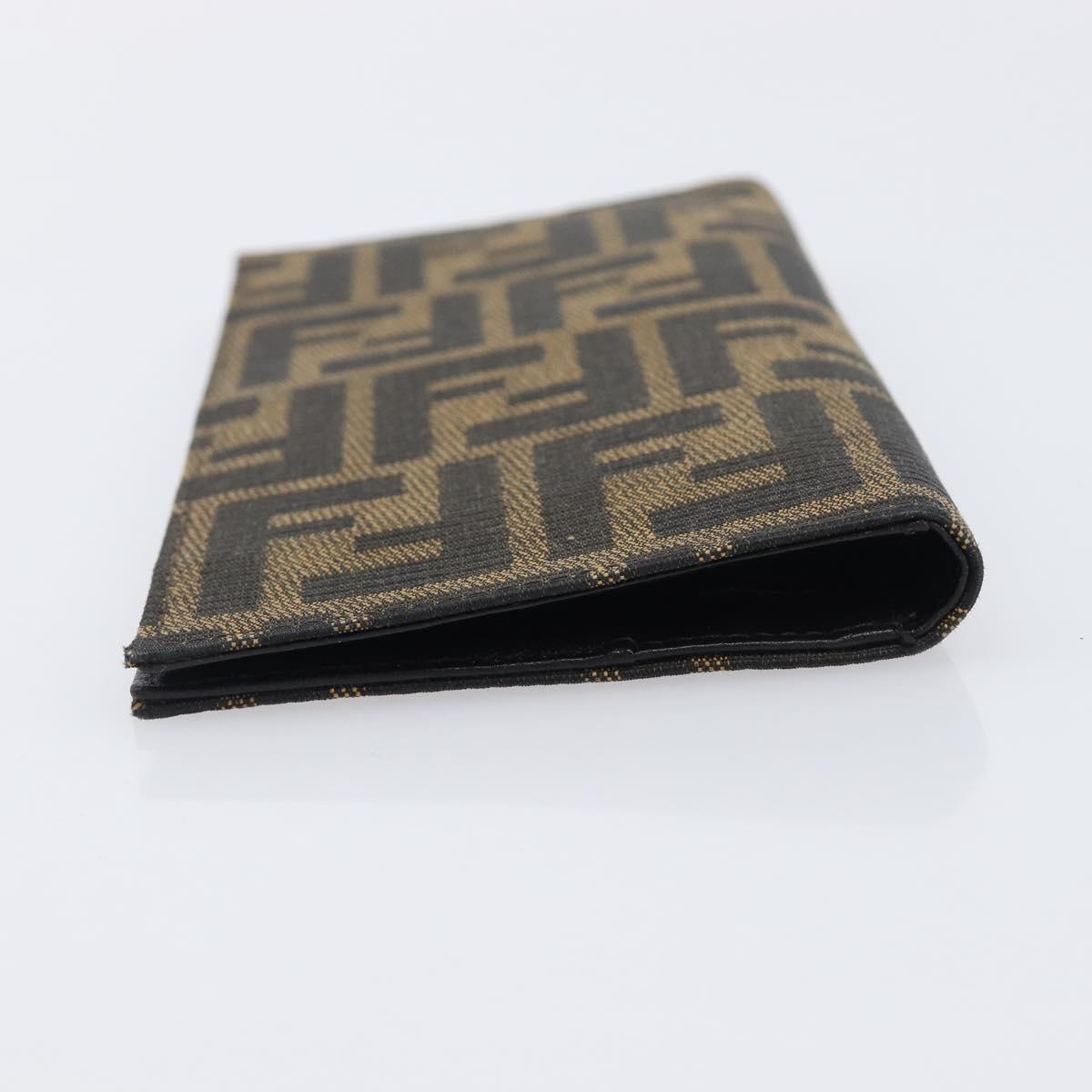 FENDI Zucca Canvas Long Wallet Black Brown Auth 197961V