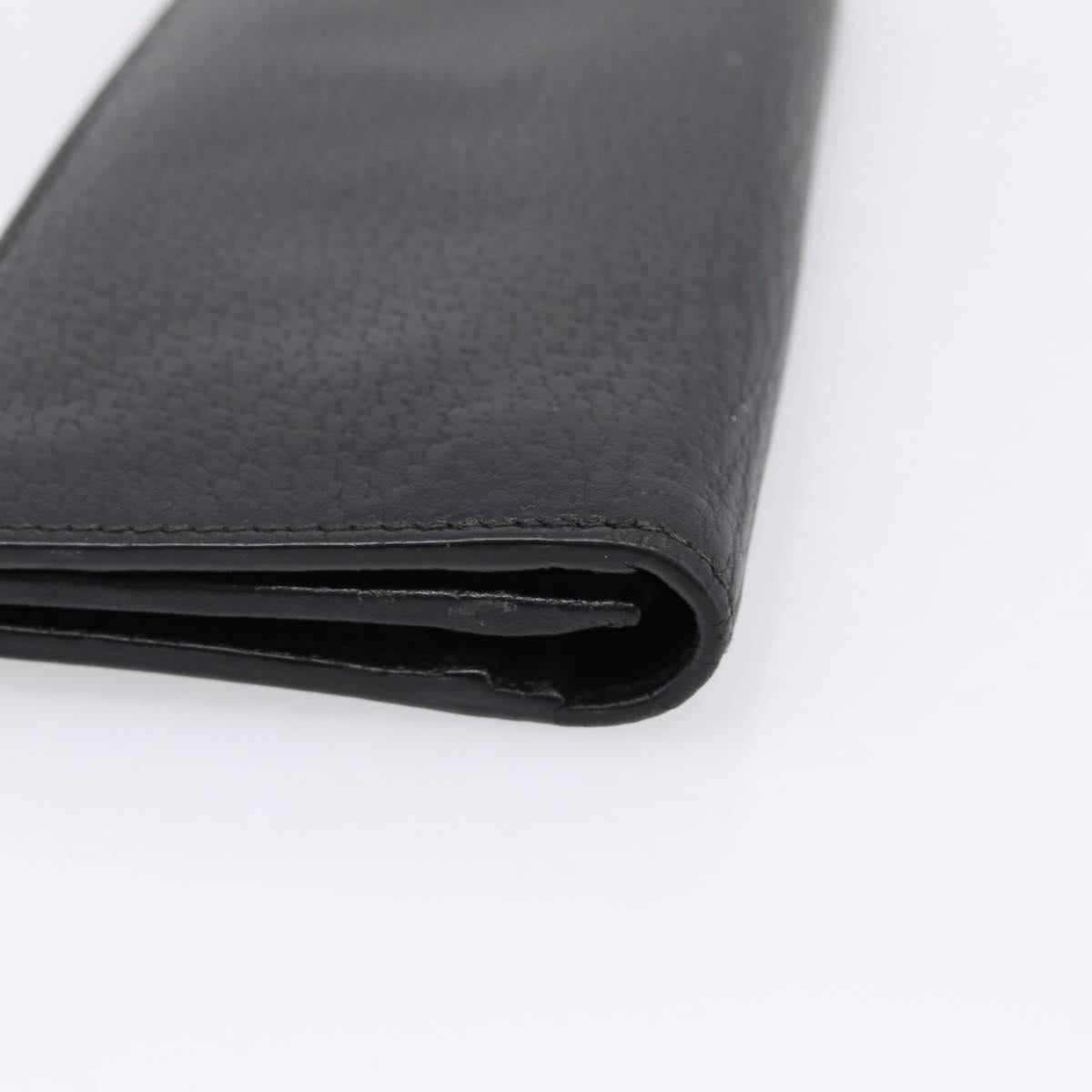 GUCCI GG Marmont Long Wallet Leather Black Gold 428740 Auth 197962A