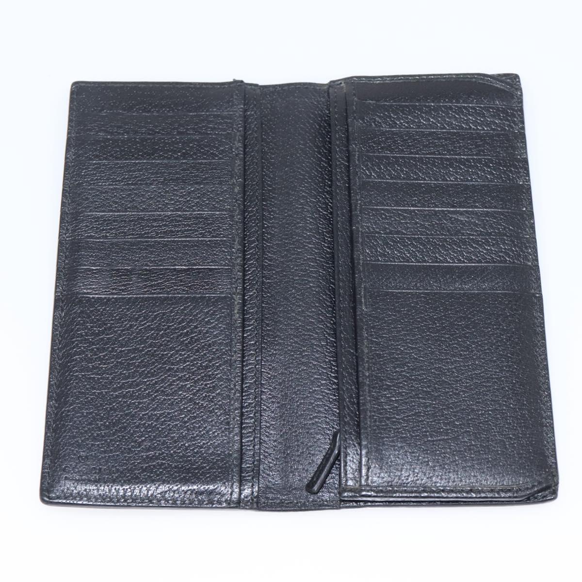 GUCCI GG Marmont Long Wallet Leather Black Gold 428740 Auth 197962A