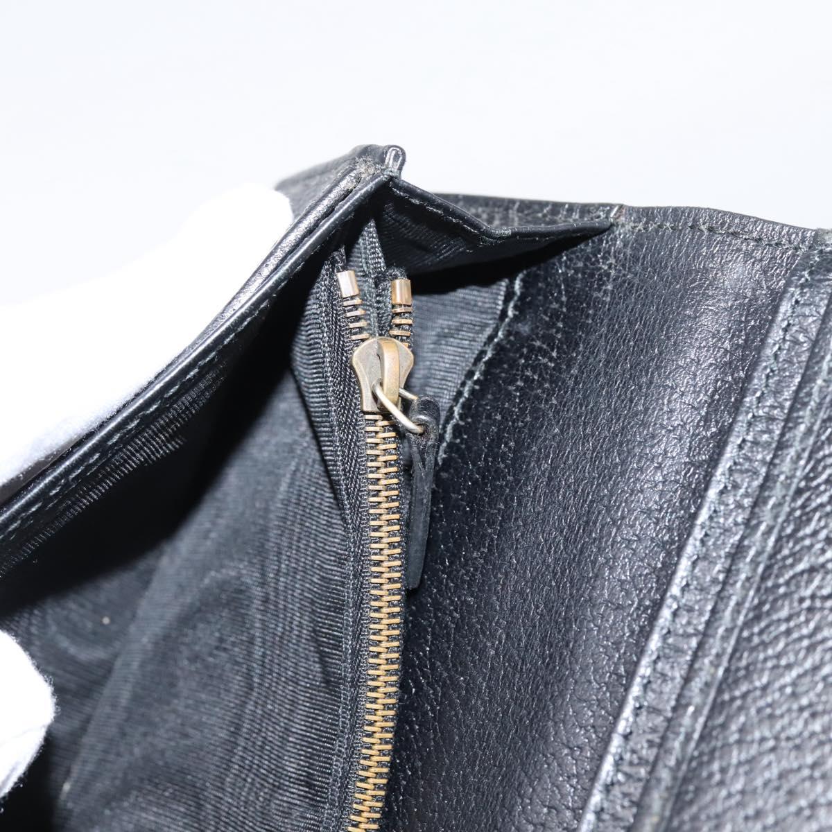 GUCCI GG Marmont Long Wallet Leather Black Gold 428740 Auth 197962A