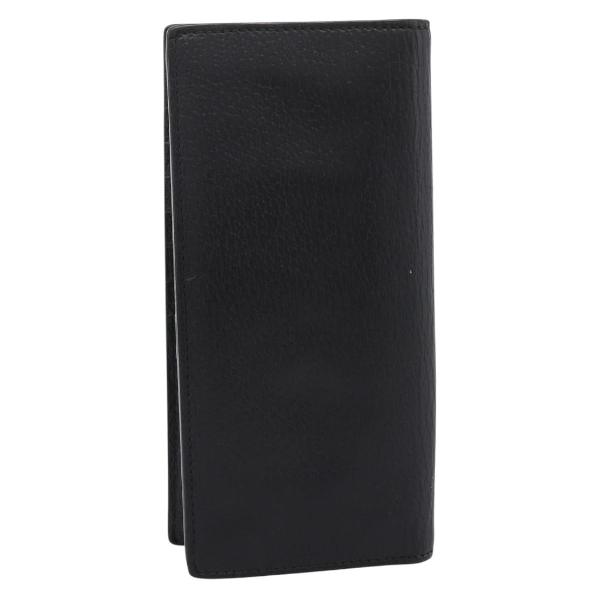 GUCCI GG Marmont Long Wallet Leather Black Gold 428740 Auth 197962A
