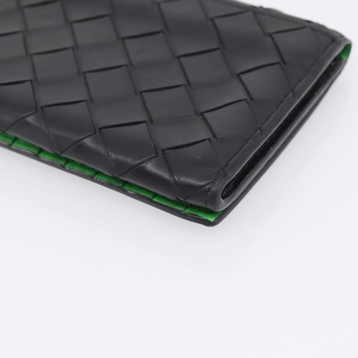Bottega Veneta INTRECCIATO Long Wallet Leather Black Auth 197965A