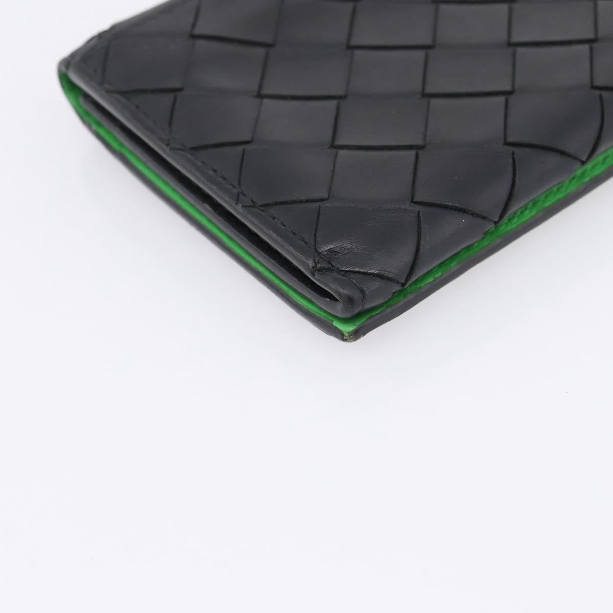 Bottega Veneta INTRECCIATO Long Wallet Leather Black Auth 197965A