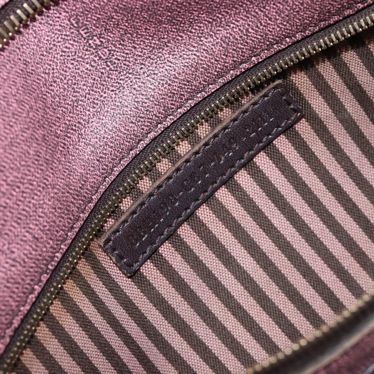 FENDI Zucca Canvas Tote Bag PVC Black Brown Auth 198028