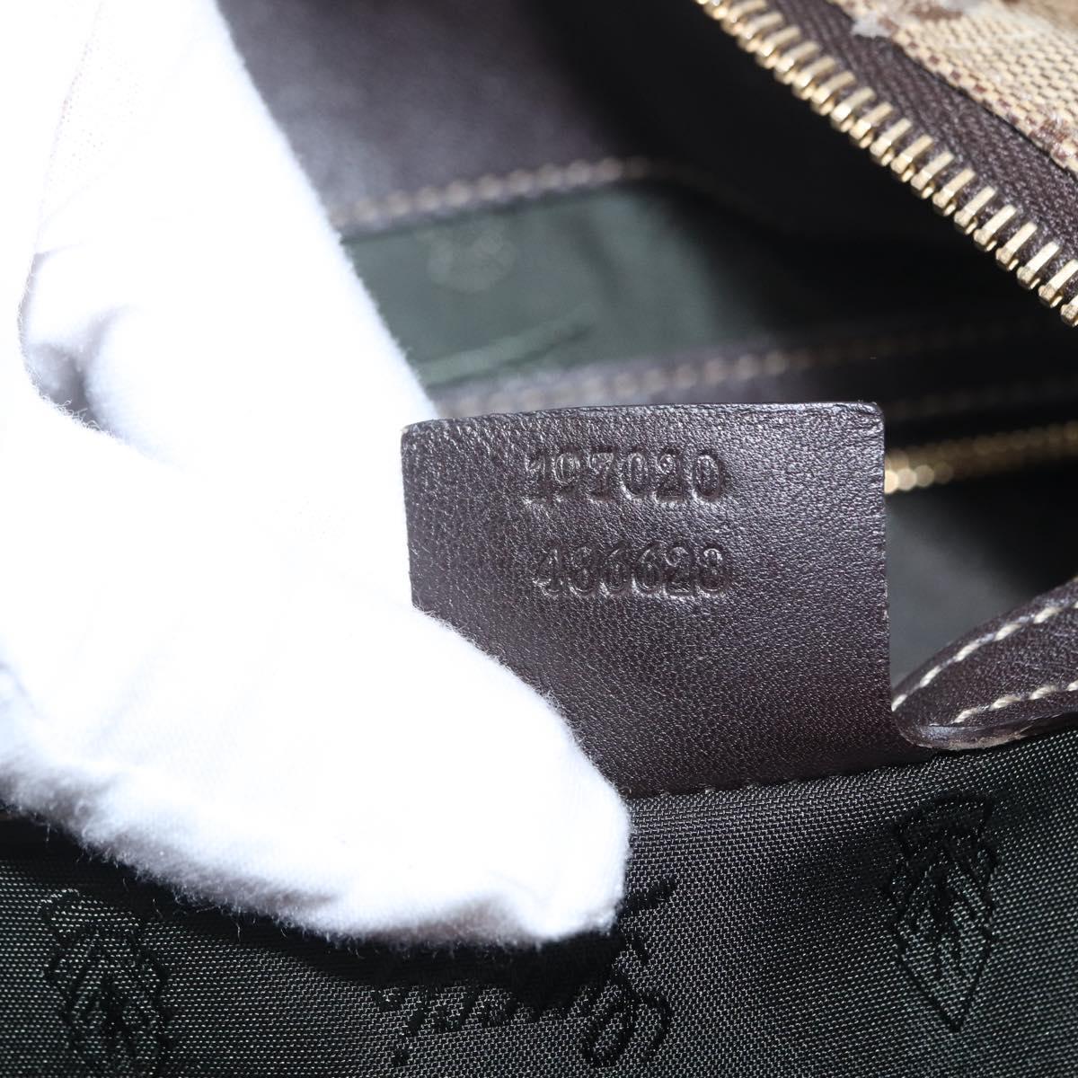 GUCCI GG Crystal Hand Bag Coated Canvas Beige Gold 197020 Auth 198032