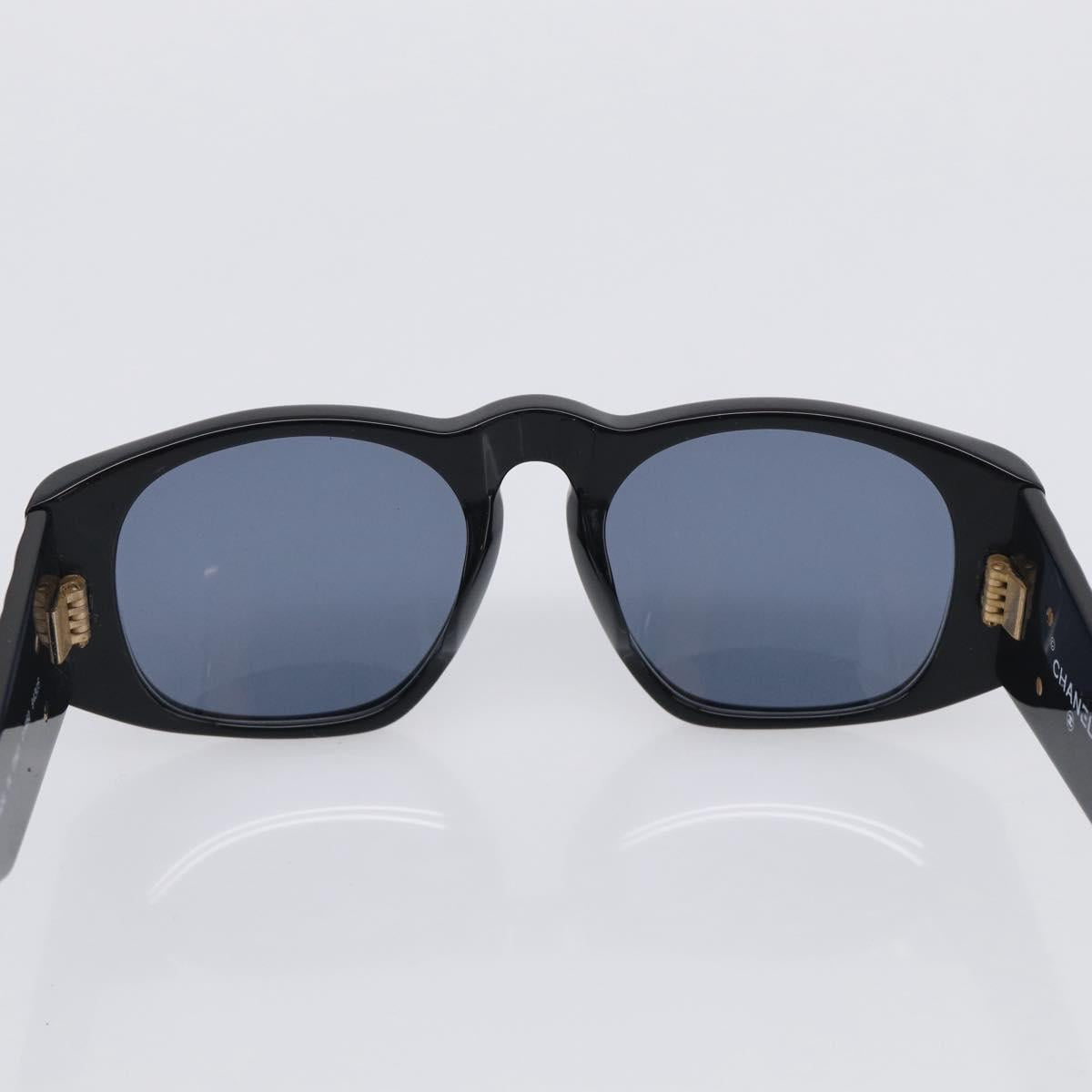 CHANEL Sunglasses Plastic Black Gold CC Auth 198047M