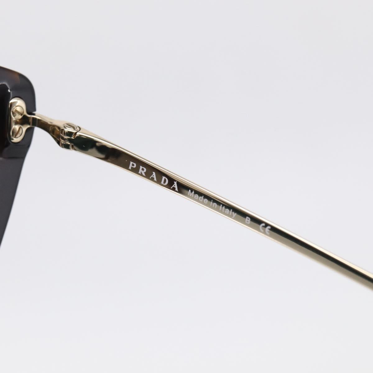 PRADA Sunglasses Metal Black Gold Auth 198049M