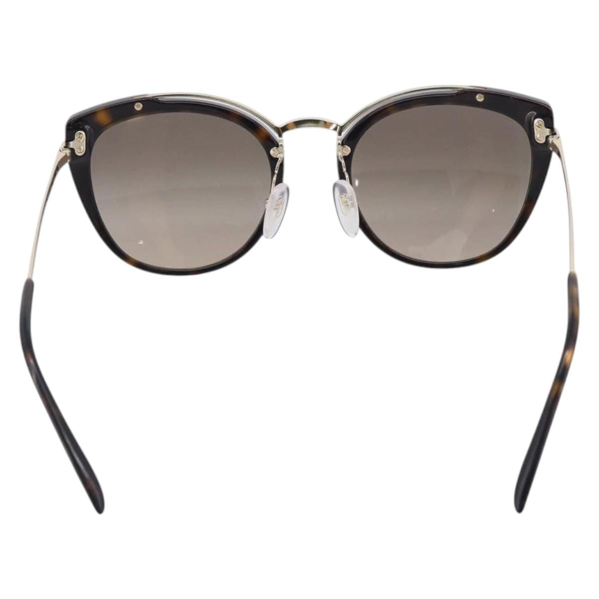 PRADA Sunglasses Metal Black Gold Auth 198049M