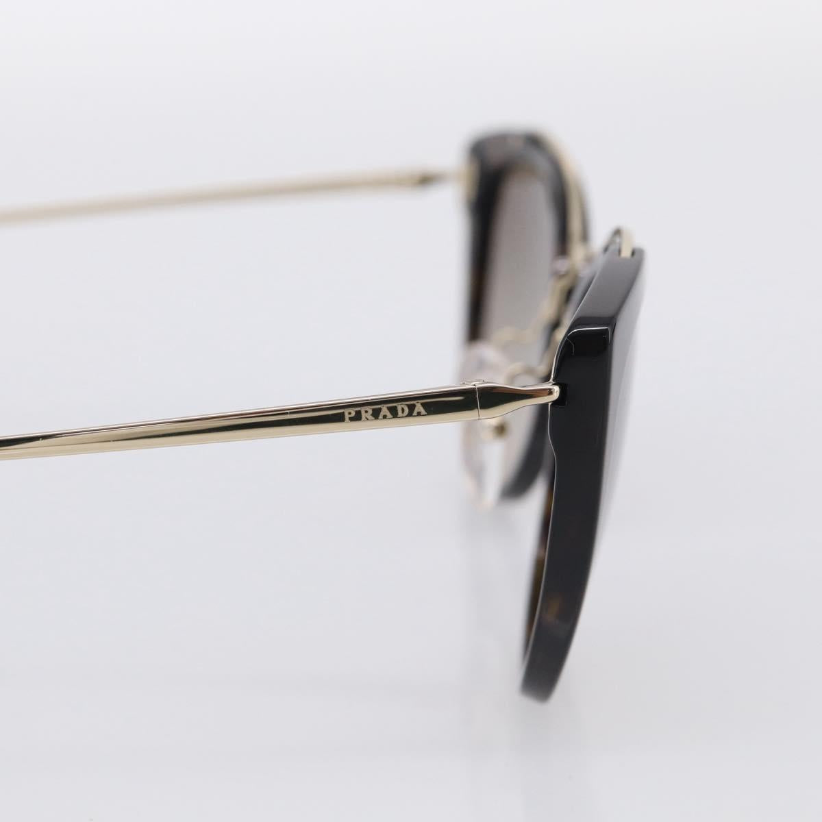 PRADA Sunglasses Metal Black Gold Auth 198049M