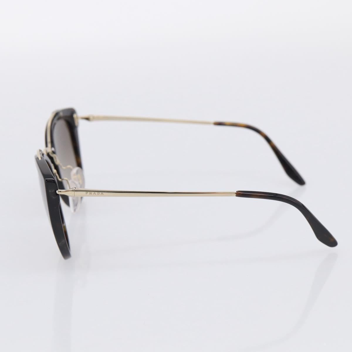 PRADA Sunglasses Metal Black Gold Auth 198049M
