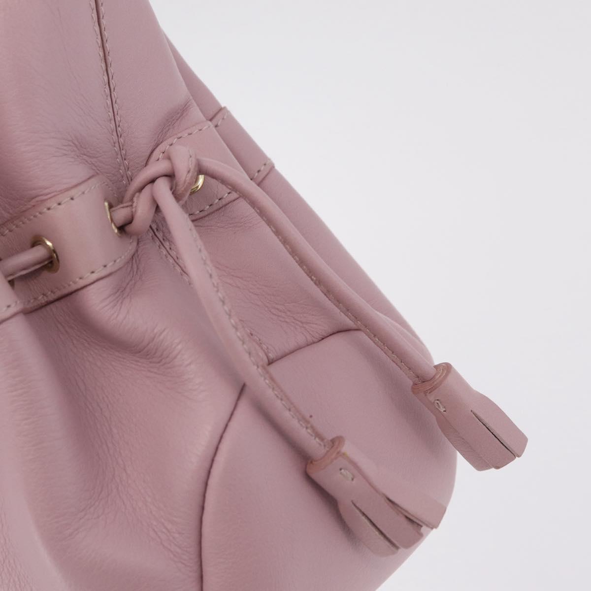 MORABITO Shoulder Bag Leather Pink Gold Auth 198055A