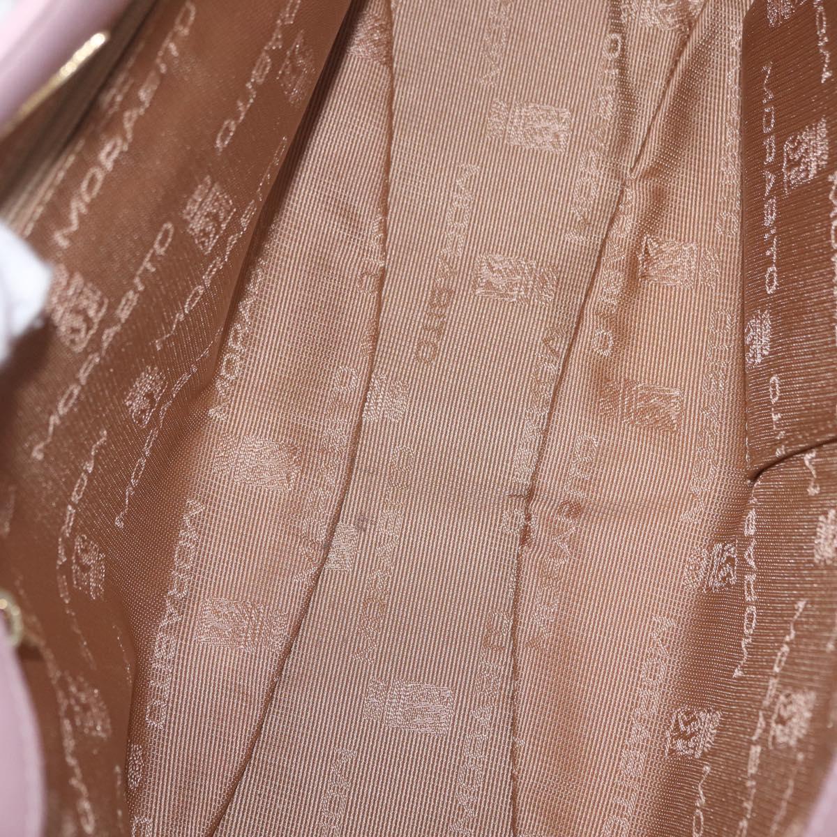MORABITO Shoulder Bag Leather Pink Gold Auth 198055A