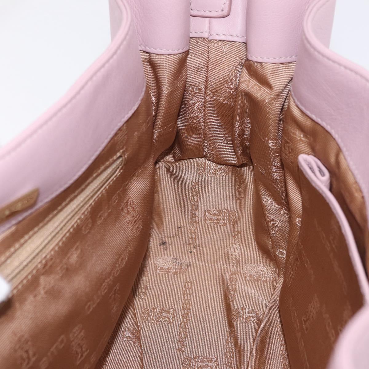 MORABITO Shoulder Bag Leather Pink Gold Auth 198055A