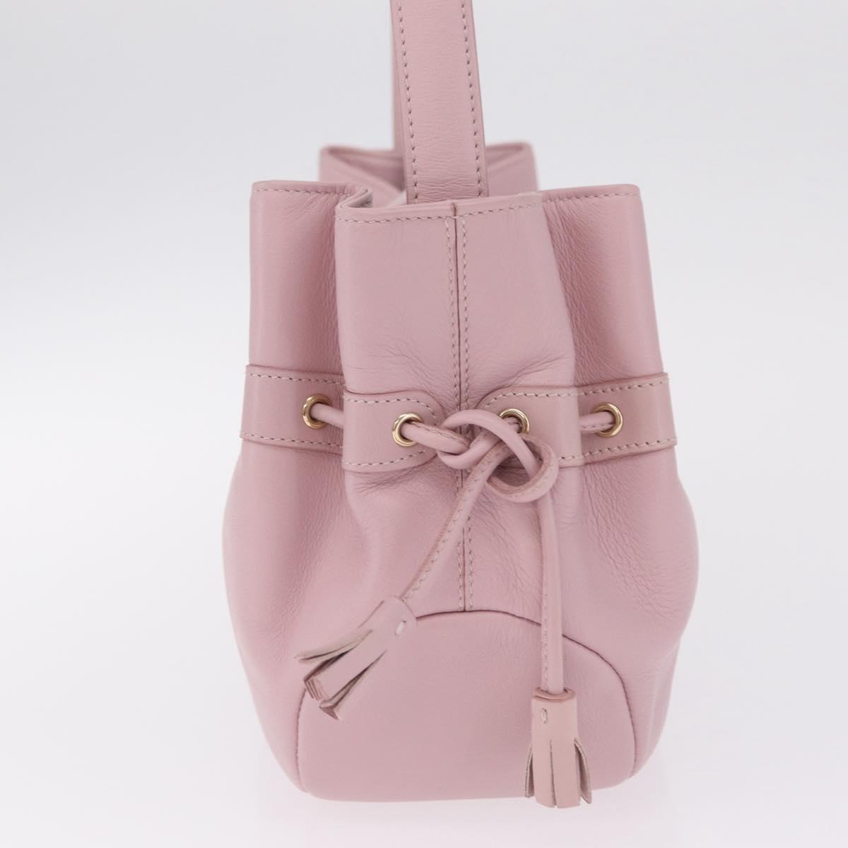 MORABITO Shoulder Bag Leather Pink Gold Auth 198055A
