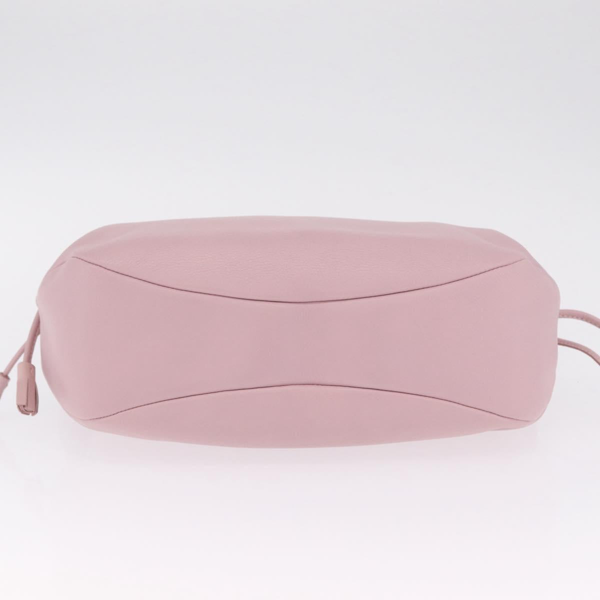 MORABITO Shoulder Bag Leather Pink Gold Auth 198055A