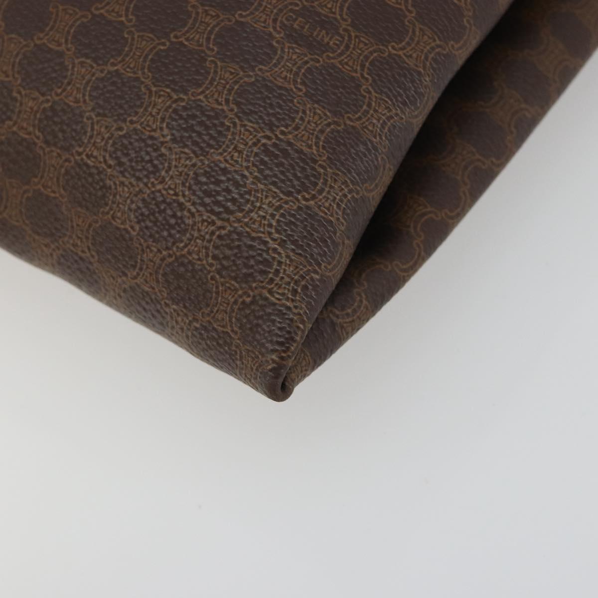 CELINE Macadam Canvas Tote Bag PVC Leather Brown Gold Auth 198251