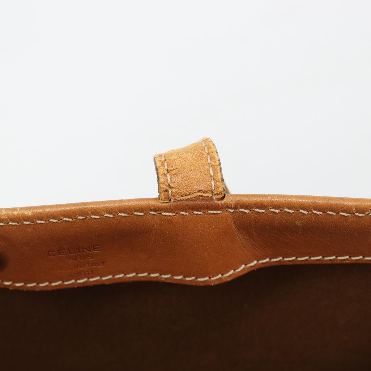 CELINE Macadam Canvas Tote Bag PVC Leather Brown Gold Auth 198251