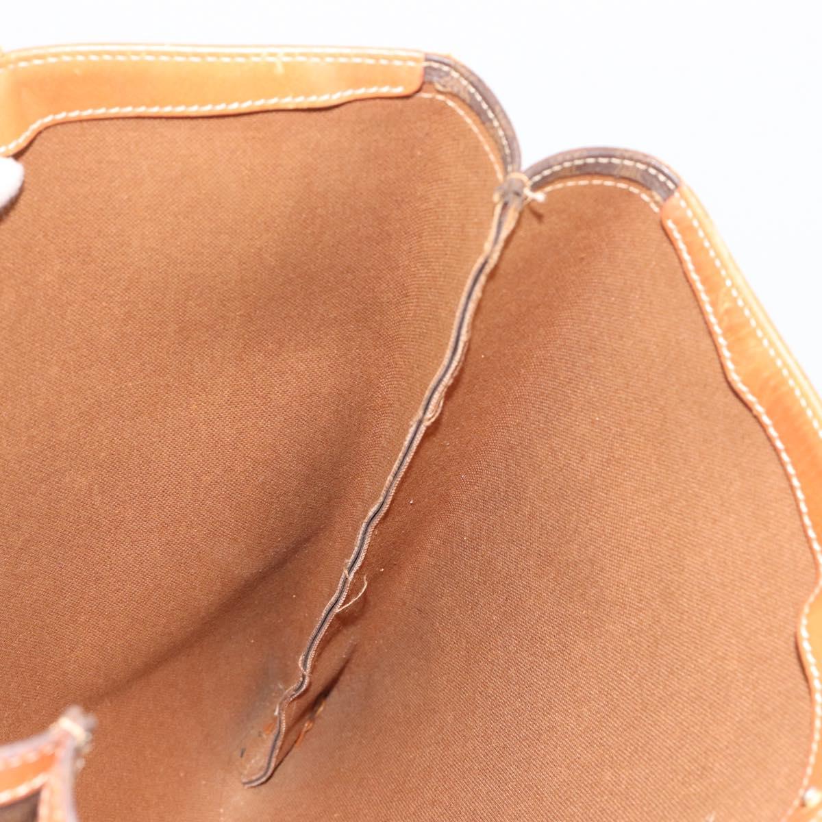 CELINE Macadam Canvas Tote Bag PVC Leather Brown Gold Auth 198251