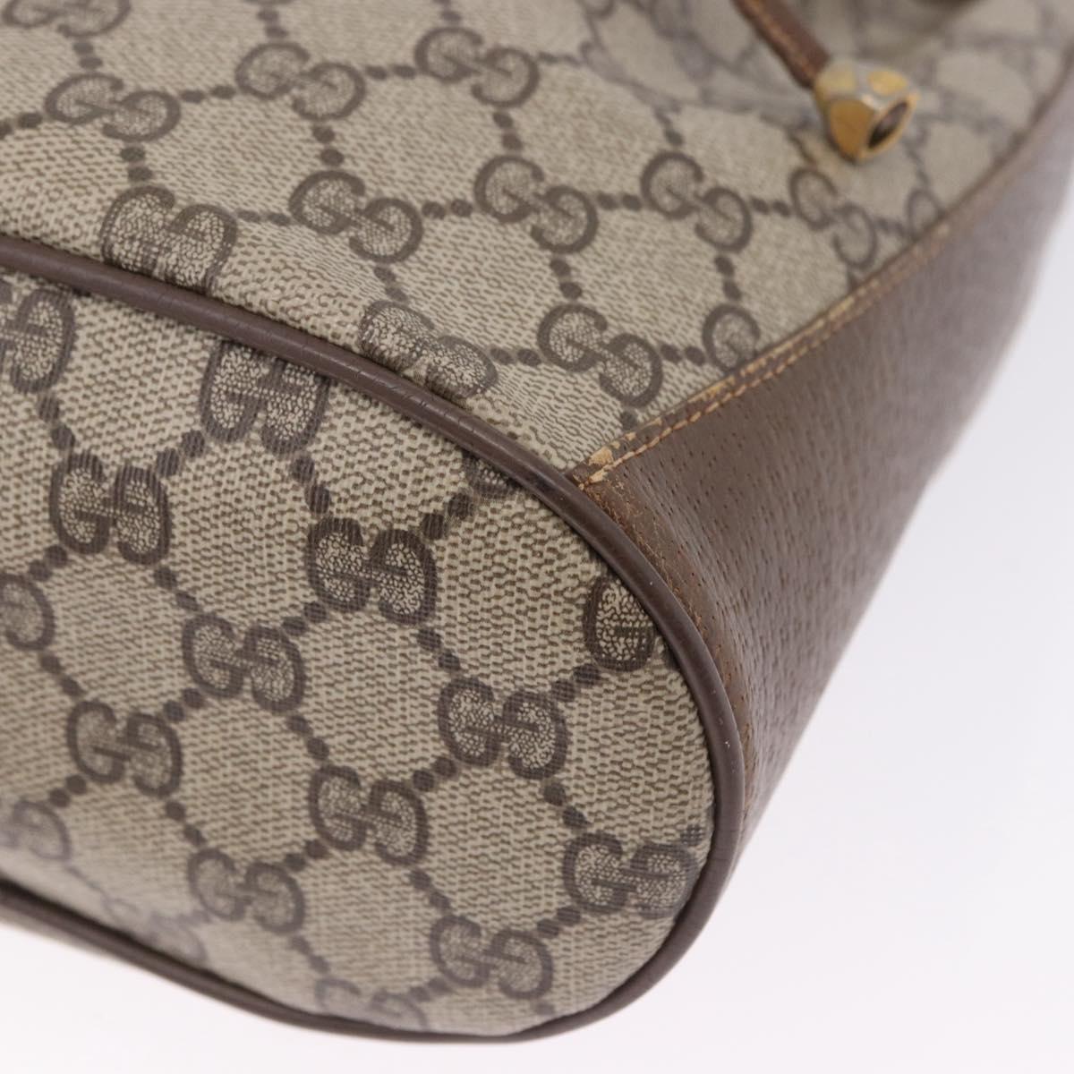 GUCCI GG Supreme Web Sherry Line Bag PVC Beige Gold 72 02 034 Auth 198252