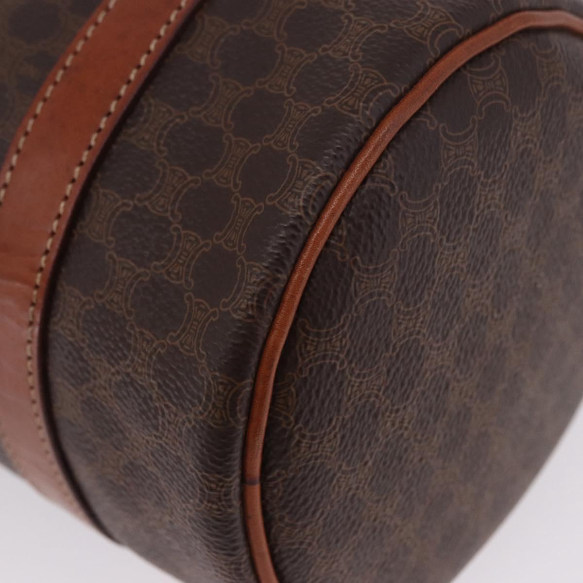 CELINE Macadam Canvas Hand Bag PVC Leather Brown Gold Auth 198260A