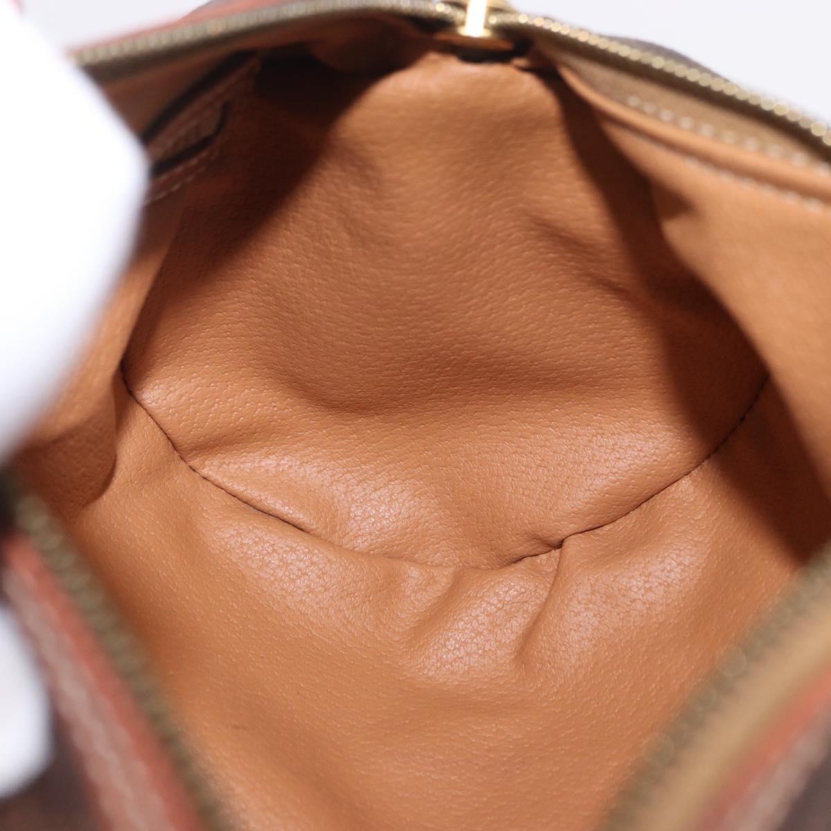 CELINE Macadam Canvas Hand Bag PVC Leather Brown Gold Auth 198260A