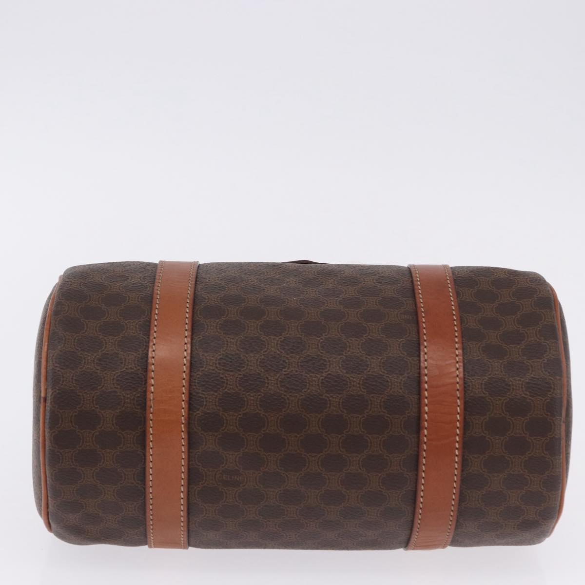 CELINE Macadam Canvas Hand Bag PVC Leather Brown Gold Auth 198260A