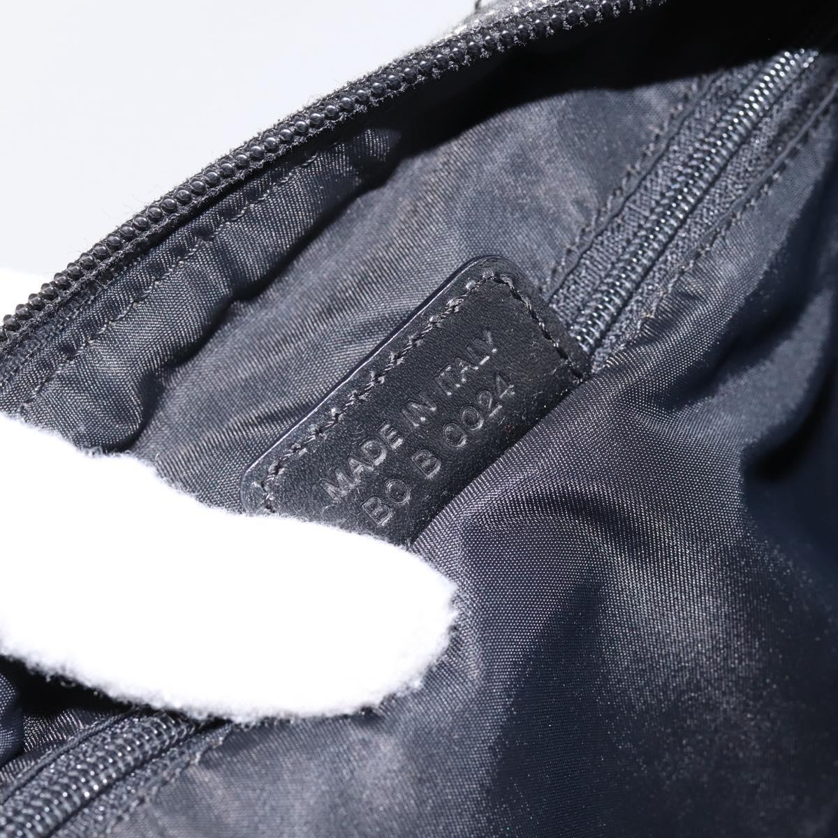Christian Dior Trotter Canvas Shoulder Bag Navy Silver Auth 198263