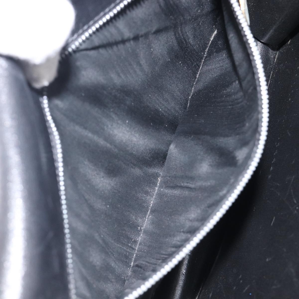 CELINE Hand Bag Leather Black Gold Auth 198264