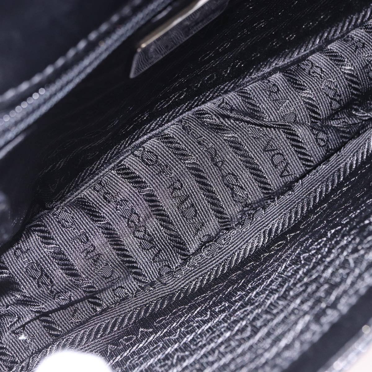 PRADA Chain Shoulder Bag Leather Black Auth 198267V