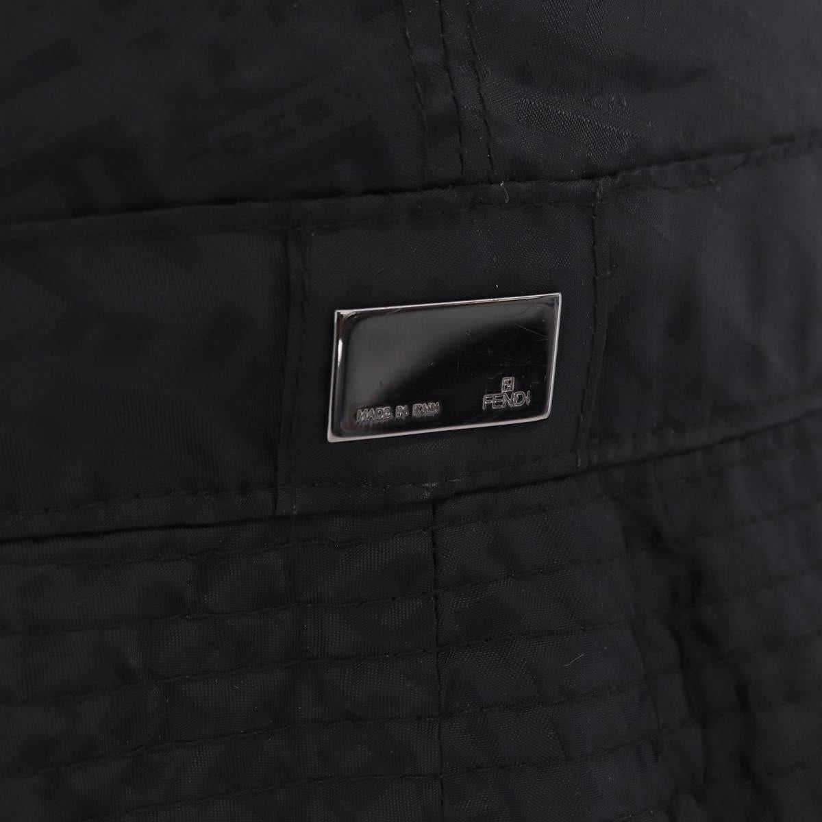 FENDI Zucca Canvas Hat Nylon M Black Auth 198272V