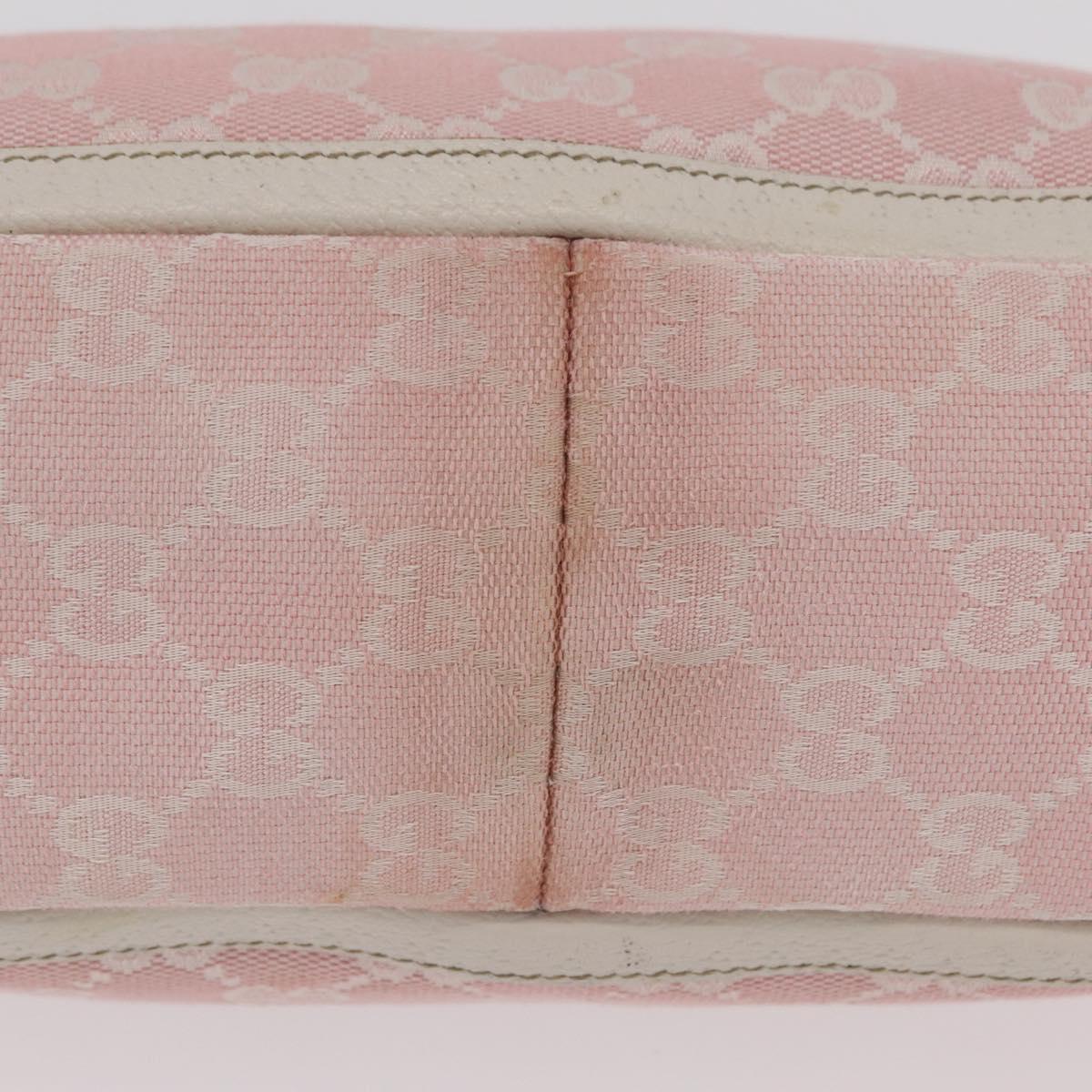 GUCCI GG Canvas Abbey Shoulder Bag Pink Gold Tone 146244 Auth 198274V
