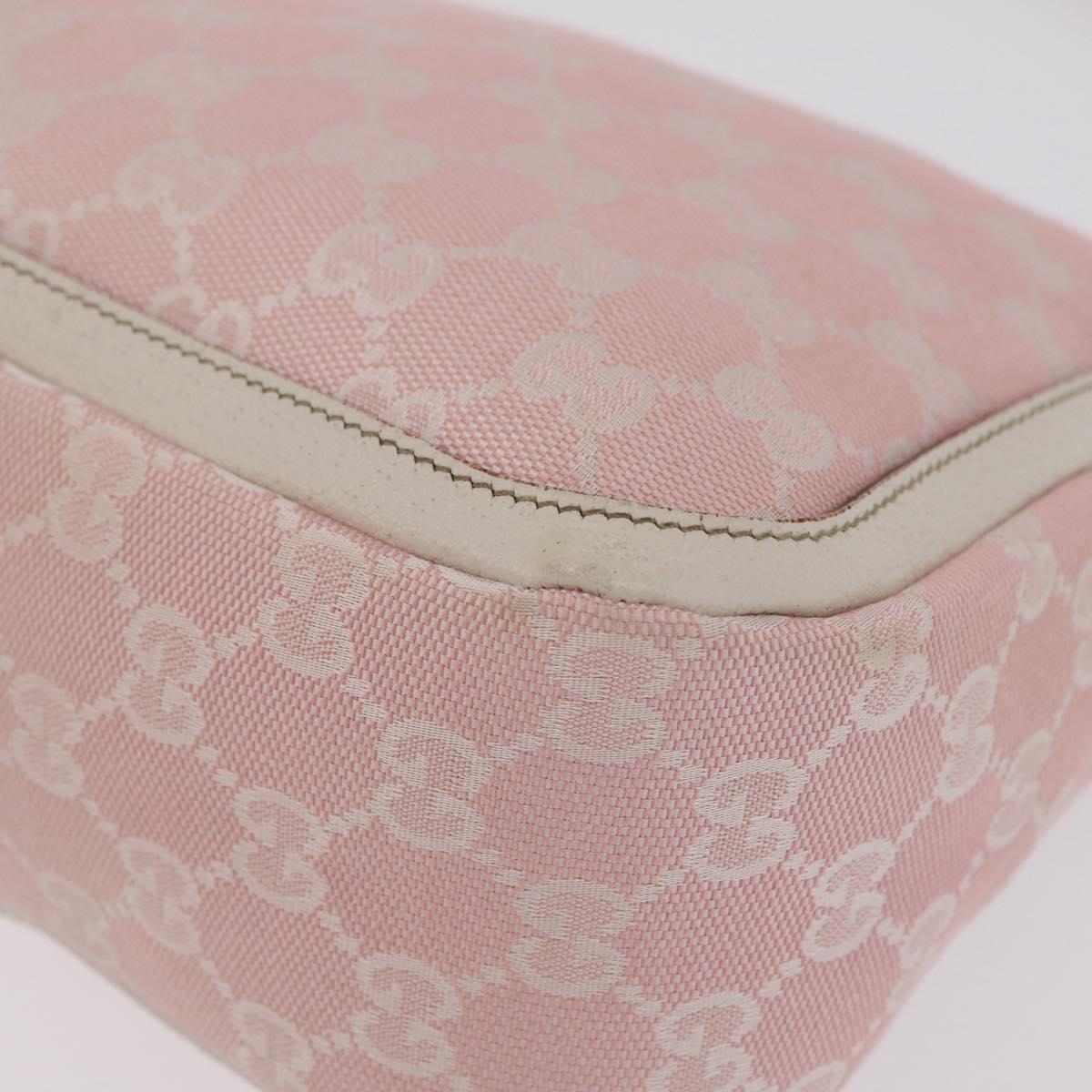 GUCCI GG Canvas Abbey Shoulder Bag Pink Gold Tone 146244 Auth 198274V