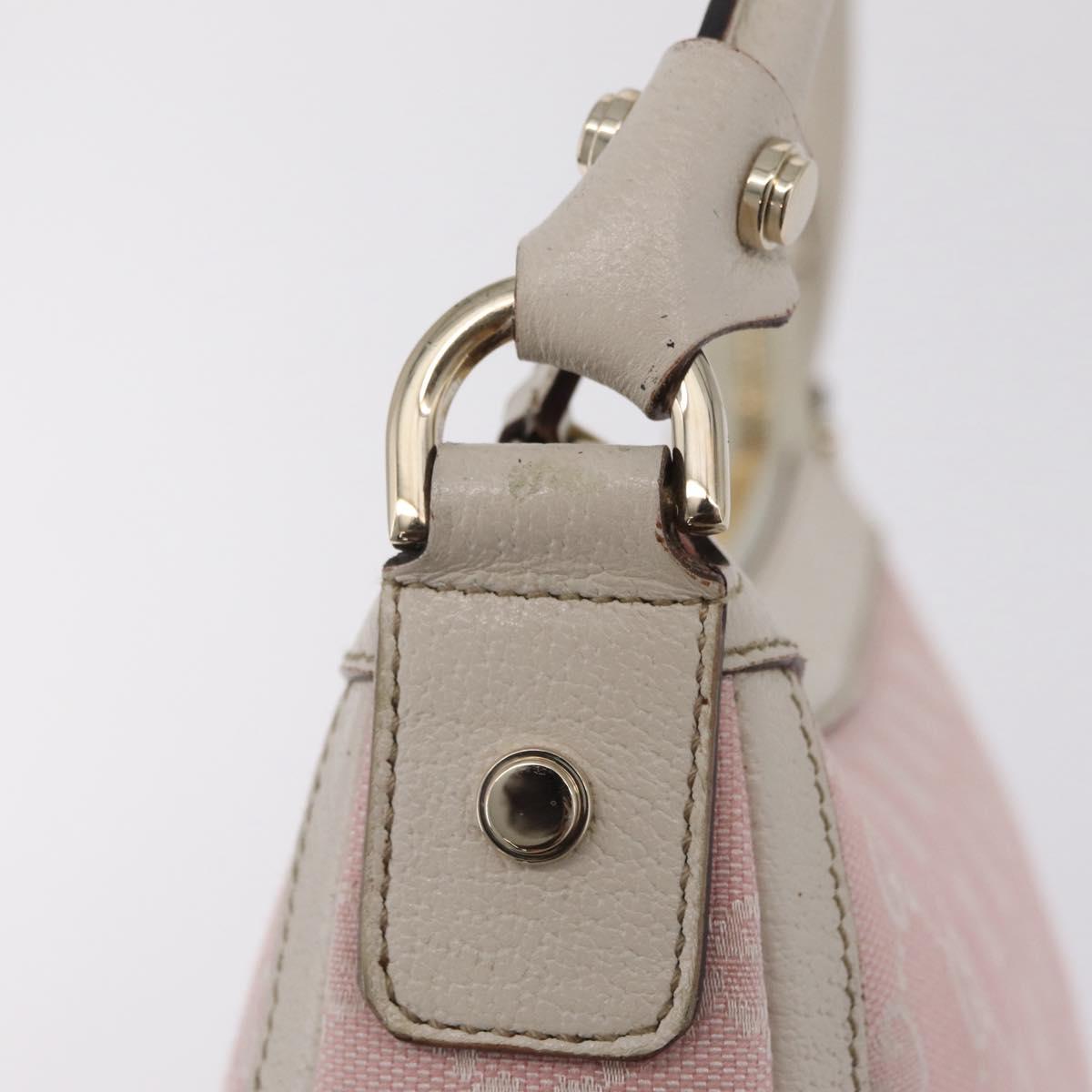 GUCCI GG Canvas Abbey Shoulder Bag Pink Gold Tone 146244 Auth 198274V