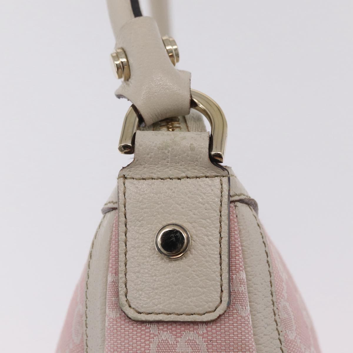 GUCCI GG Canvas Abbey Shoulder Bag Pink Gold Tone 146244 Auth 198274V