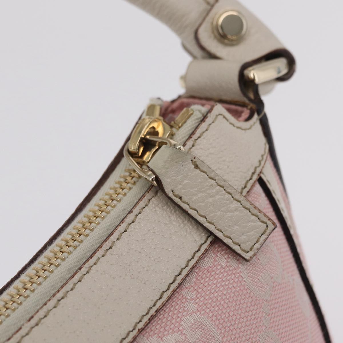 GUCCI GG Canvas Abbey Shoulder Bag Pink Gold Tone 146244 Auth 198274V