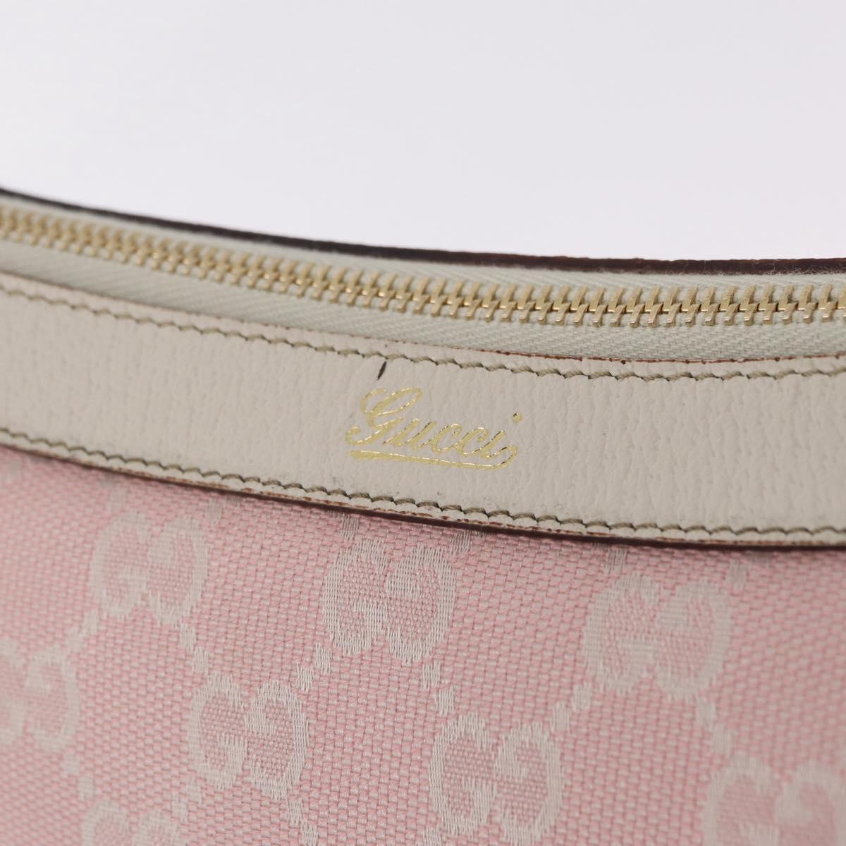 GUCCI GG Canvas Abbey Shoulder Bag Pink Gold Tone 146244 Auth 198274V
