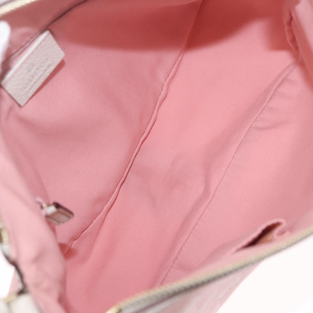 GUCCI GG Canvas Abbey Shoulder Bag Pink Gold Tone 146244 Auth 198274V
