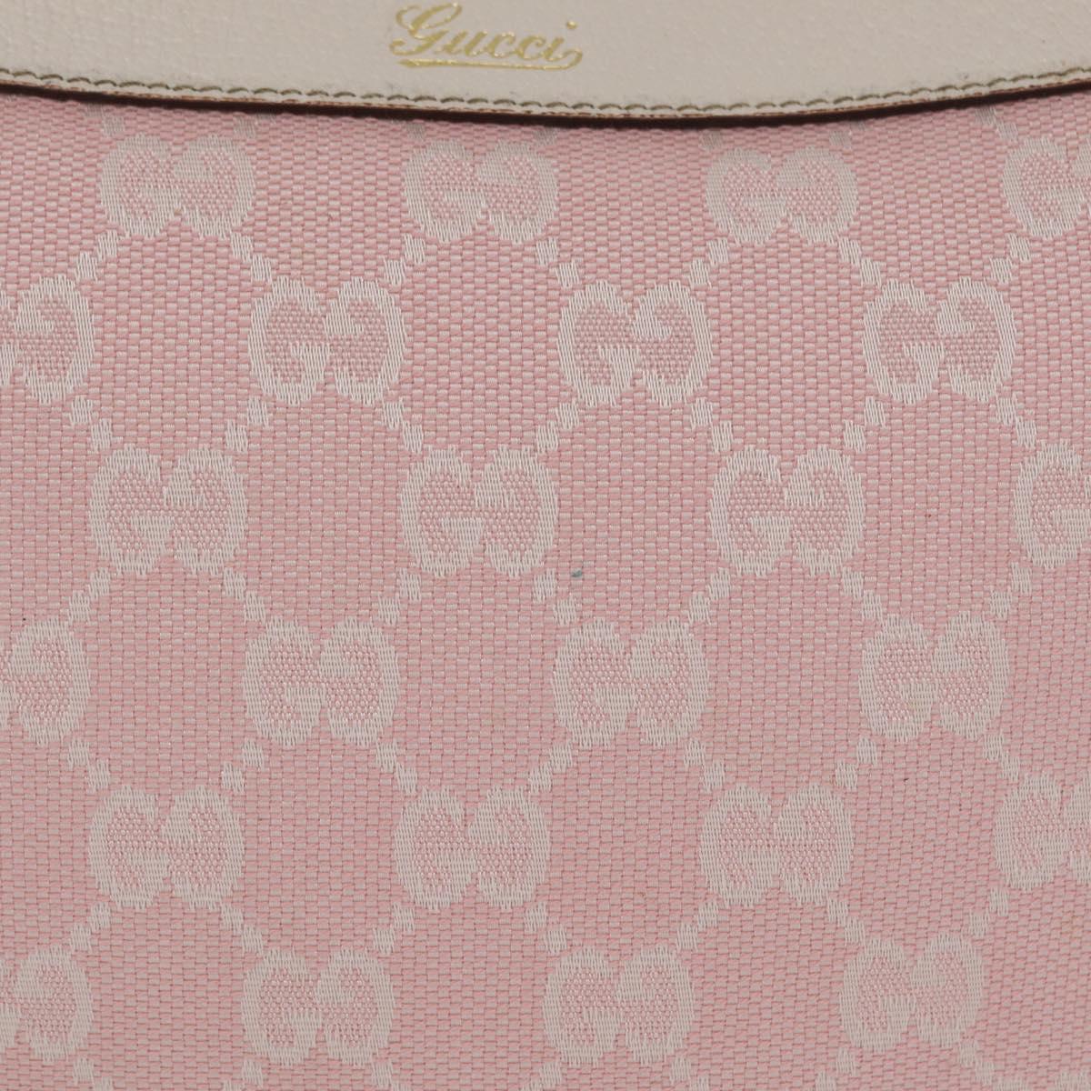 GUCCI GG Canvas Abbey Shoulder Bag Pink Gold Tone 146244 Auth 198274V