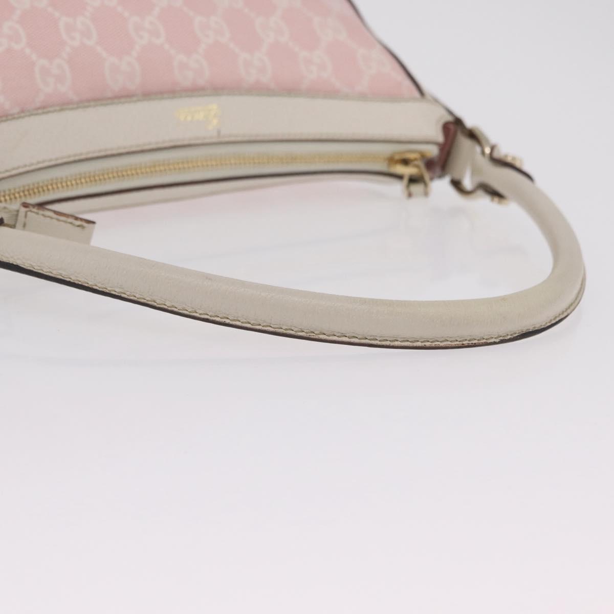 GUCCI GG Canvas Abbey Shoulder Bag Pink Gold Tone 146244 Auth 198274V